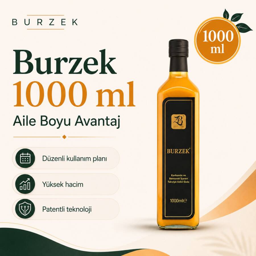 BURZEK - Kurkumin ve Bentonit Kili İçeren Takviye Edici Gıda 1000 ml - ZB SAĞLIKLI YAŞAM