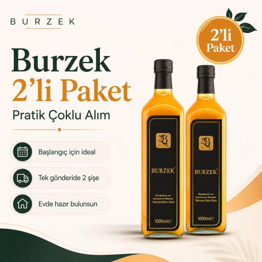 BURZEK - Kurkumin ve Bentonit Kili İçeren Takviye Edici Gıda 1000 ml 2'li Paket - ZB SAĞLIKLI YAŞAM