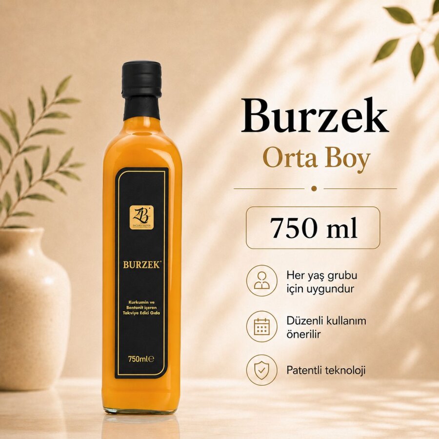 BURZEK - Kurkumin ve Bentonit Kili İçeren Takviye Edici Gıda 750 ml - 1