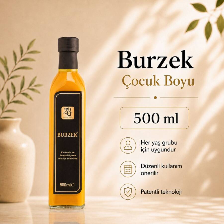 BURZEK - Integratore alimentare contenente curcumina e argilla bentonitica - 500 ml - ZB VITA SANA