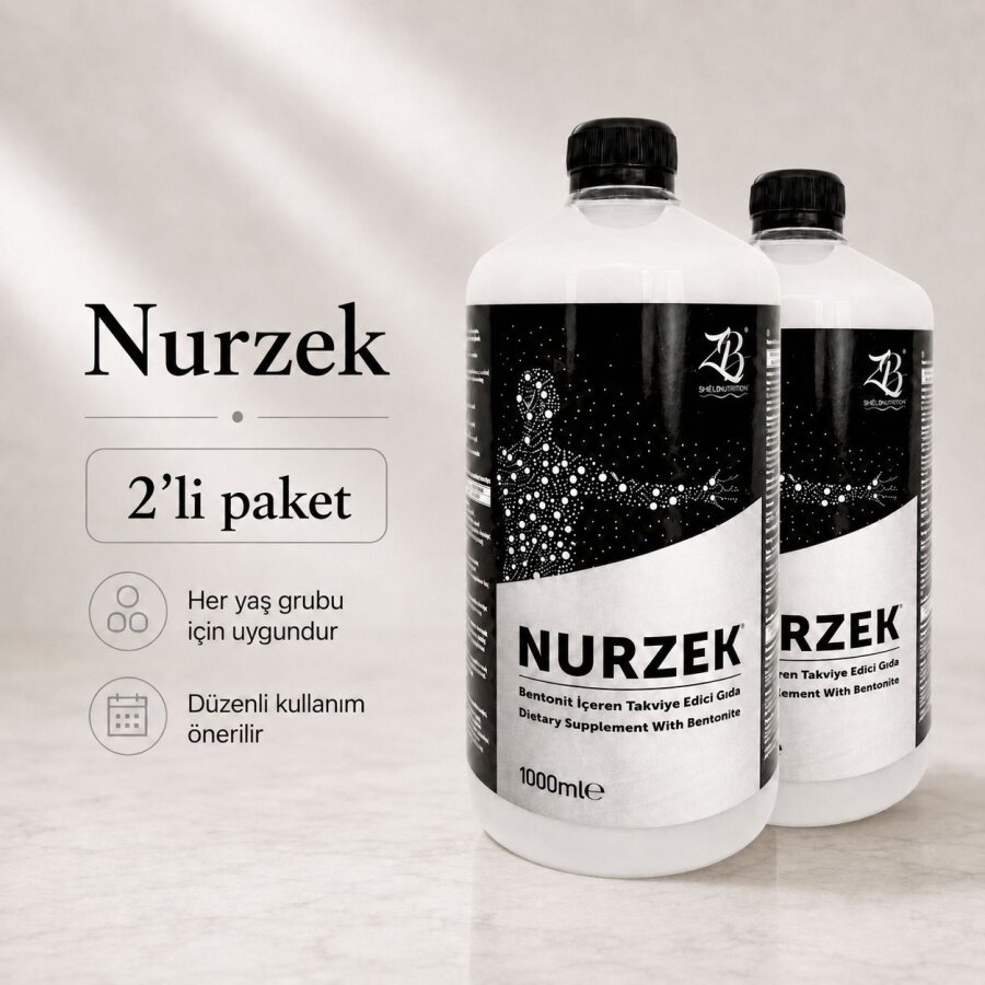NURZEK - Bentonit Kili İçeren Takviye Edici Gıda 1000 ml 2'li Paket - 1